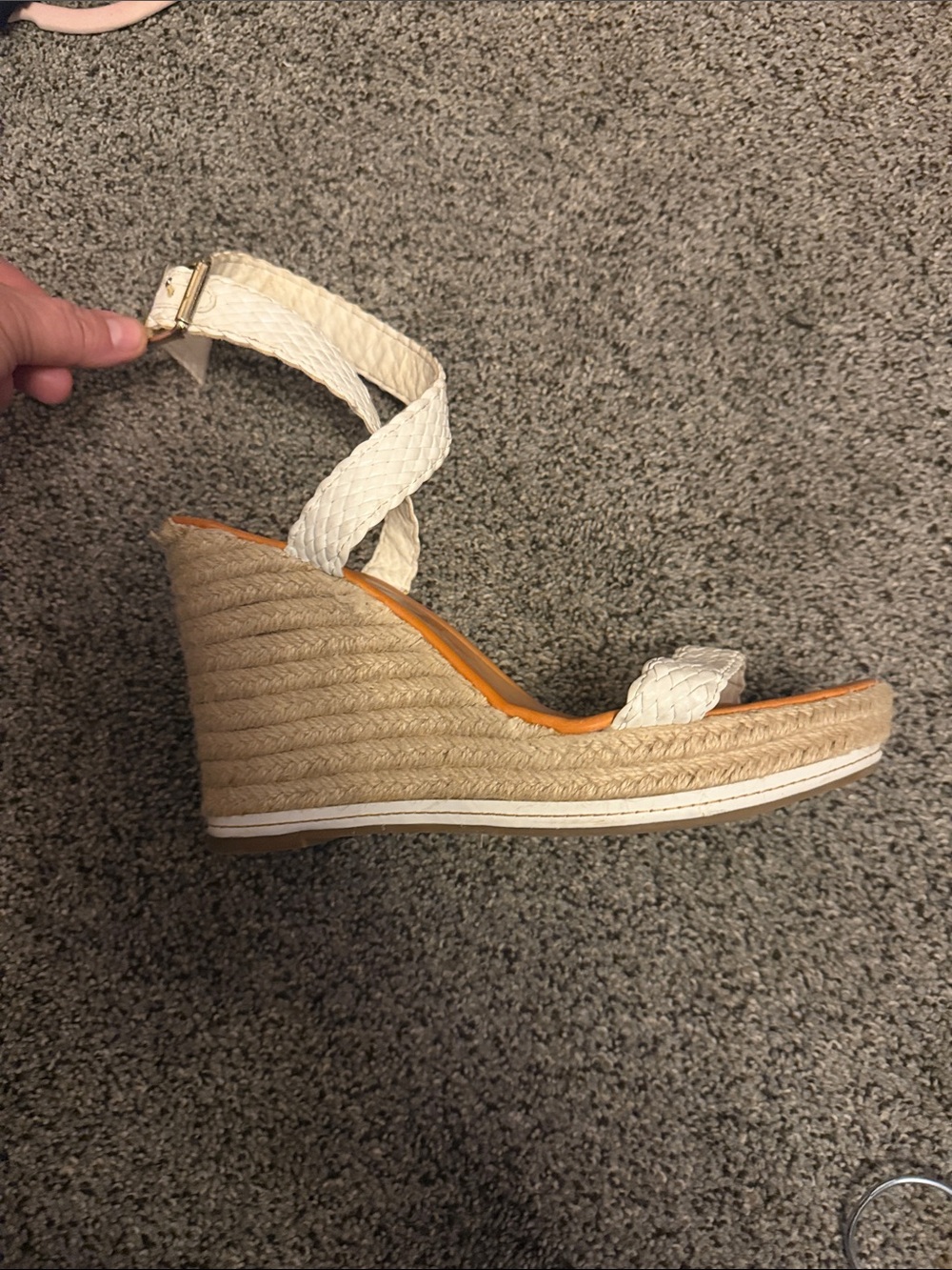 Madden Girl White Braided Espadrille Wedges